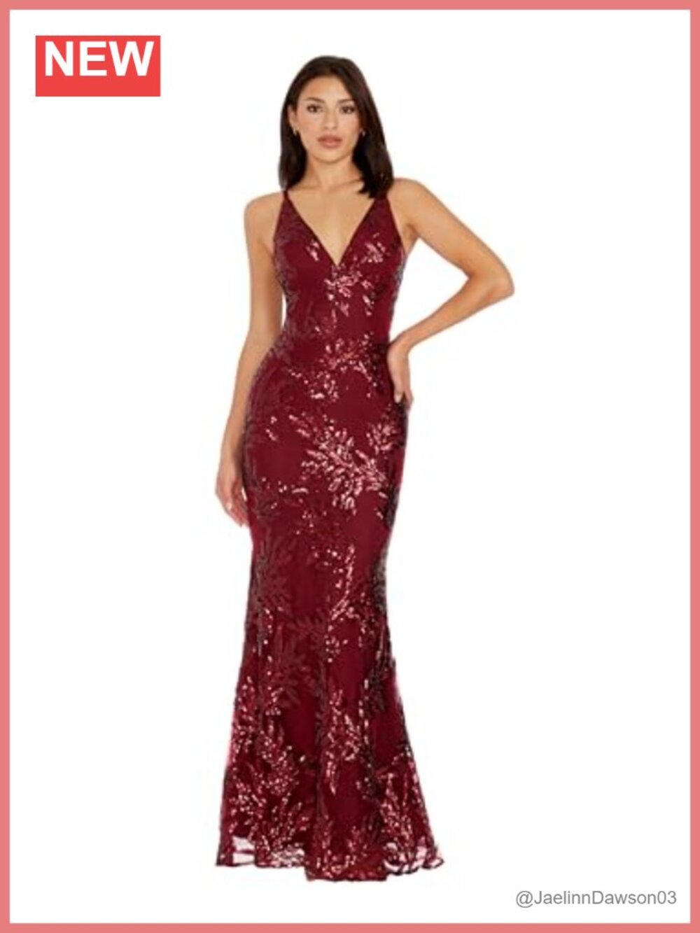 Mermaid Maxi Gown Sequin Tulle V-Neck Formal Evening Dress